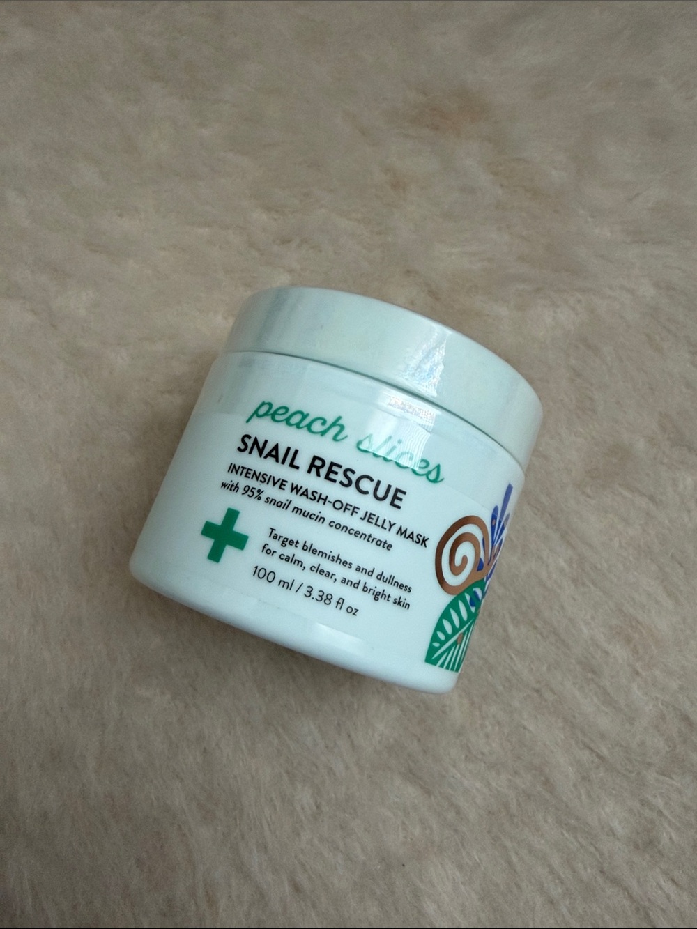 Peach Slices Snail Rescue wash-off jelly mask